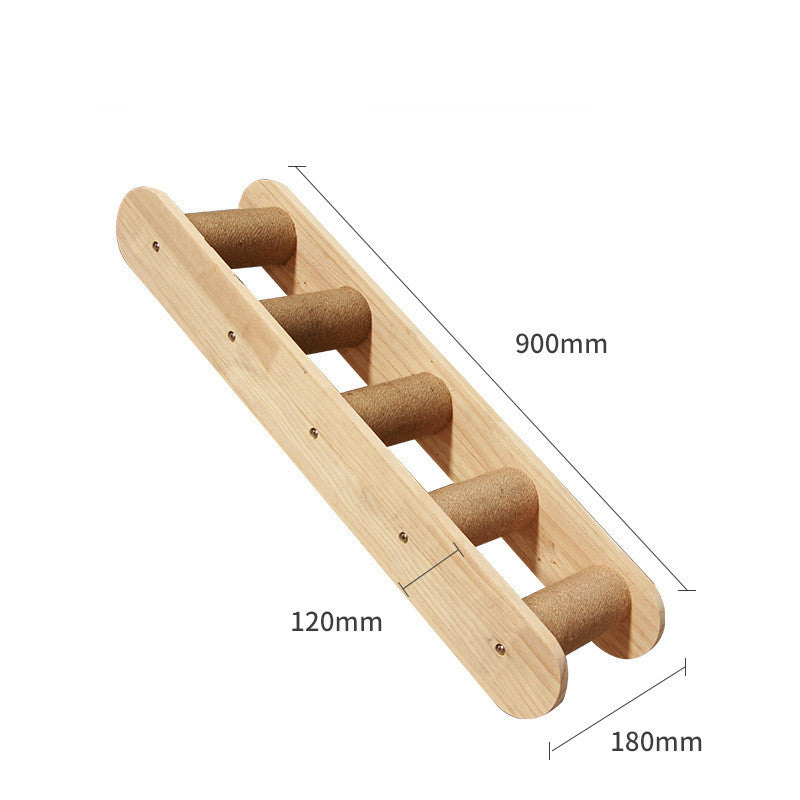 Modular Wall-Mounted Cat Climbing Frame — Solid Wood Platforms, Steps & Perches