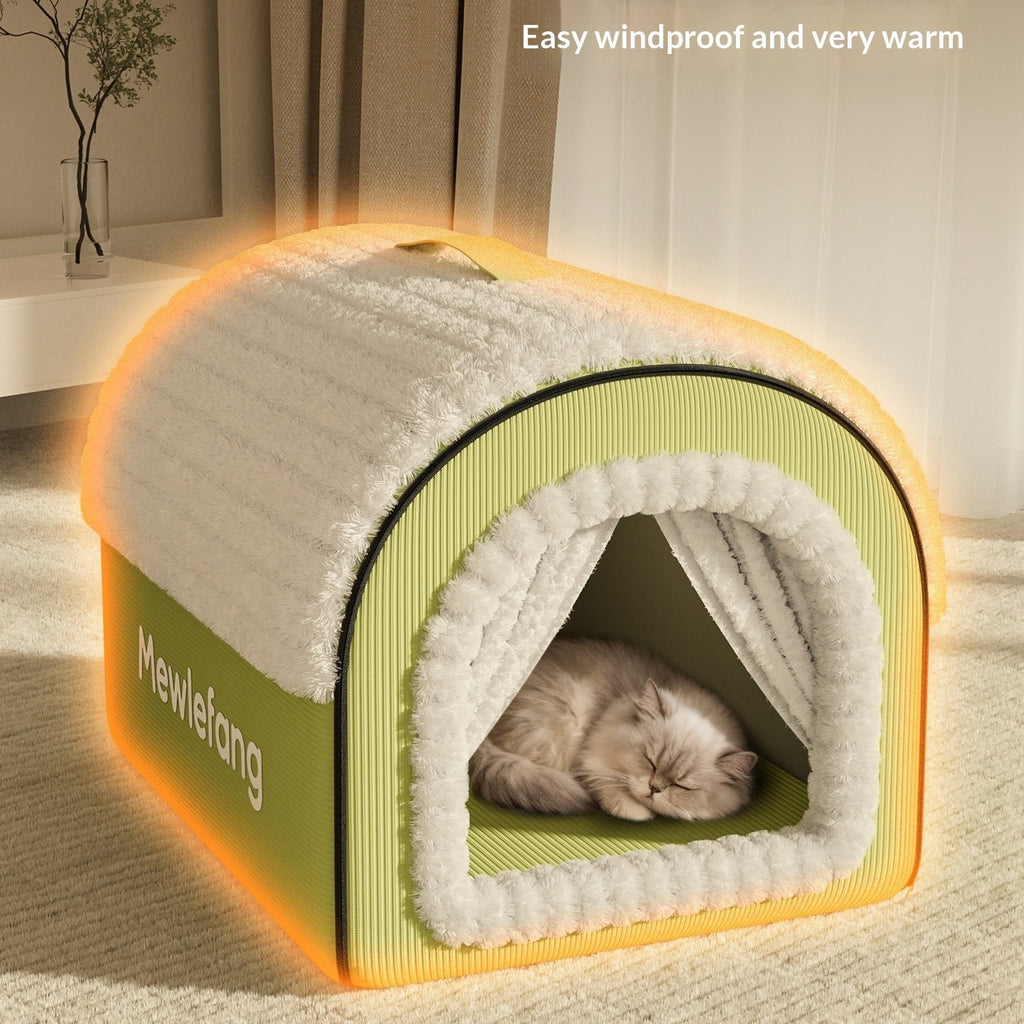 Enclosed Pet Bed — Four-Season Cozy Cave for Cats & Small Dogs