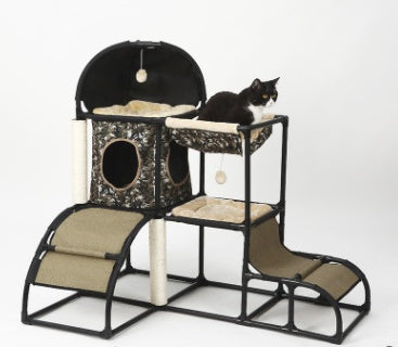 Cat Climbing Frame with Sisal Rope, Perch & Nest — Multi-Level Activity Stand