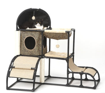 Cat Climbing Frame with Sisal Rope, Perch & Nest — Multi-Level Activity Stand