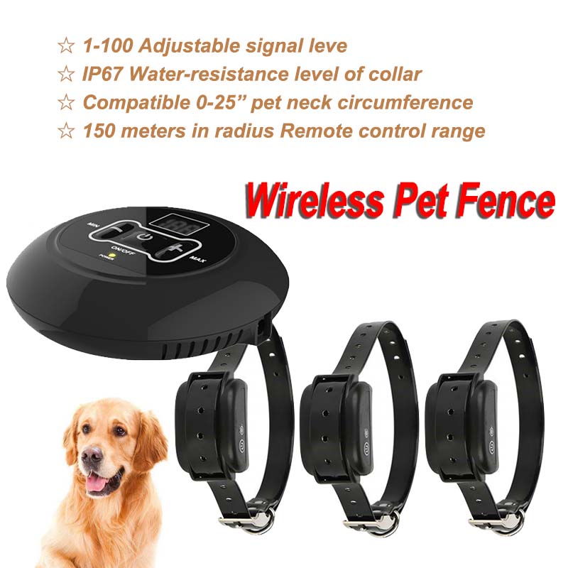 Wireless Pet Fence & Training Collar System — IP67 Waterproof, Up to 150m Range