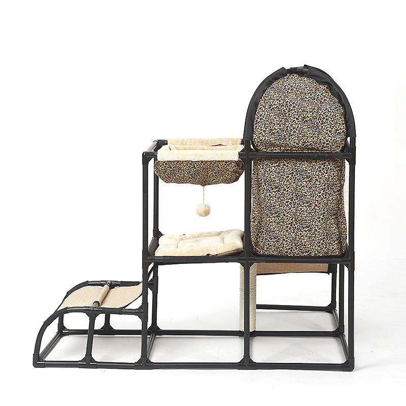 Cat Climbing Frame with Sisal Rope, Perch & Nest — Multi-Level Activity Stand