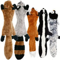 5-Piece Stuffing-Free Squeaky Plush Dog Toy Set — Squirrel, Raccoon, Fox, Skunk & Penguin
