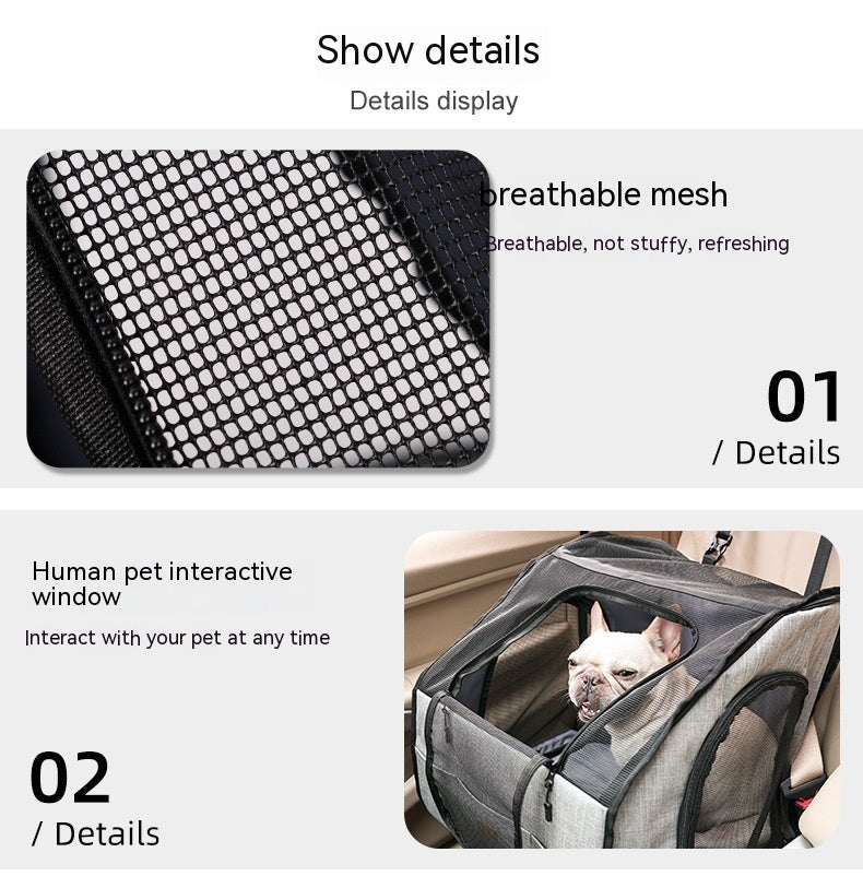 Portable Dog Travel Crate & Nest — Foldable Polyester Carrier for Car & On-the-Go