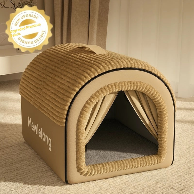 Enclosed Pet Bed — Four-Season Cozy Cave for Cats & Small Dogs