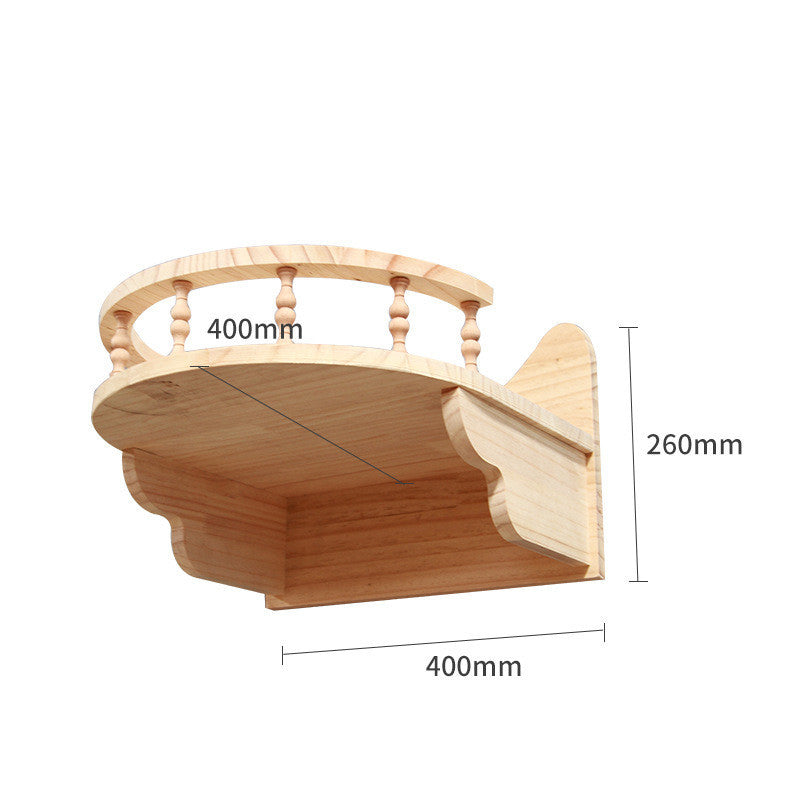 Modular Wall-Mounted Cat Climbing Frame — Solid Wood Platforms, Steps & Perches