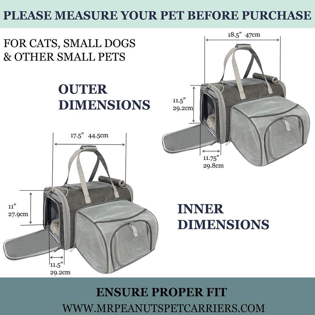Gold Series Standard Size Airline Compliant Expandable Pet Carrier V3.0
