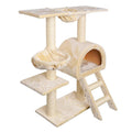 100cm Cat Tree with Condo, Hammock, Cradles & Sisal Scratching Posts — Beige