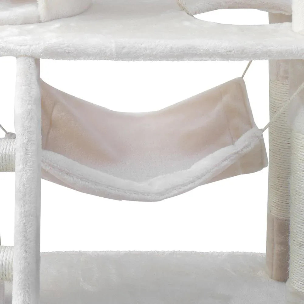141cm Cat Tree with Hammock, Swing, Cradles & Sisal Scratching Posts — Beige