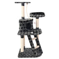 120cm Cat Tree with Platforms, Bed Cube, Sisal Ramp & Hanging Toys — Dark Grey