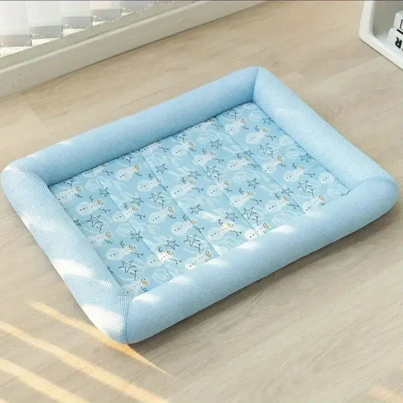 Cooling Pet Bed for Dogs & Cats Summer Cooling Mat Plush Sofa Blanket for Small Medium Large Breeds