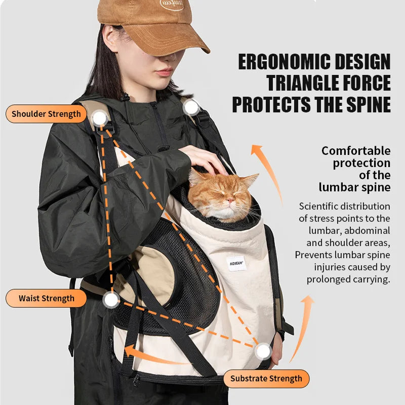 Breathable Front-Carrier Pet Backpack Chest Dog & Cat Carrier Shoulder Bag