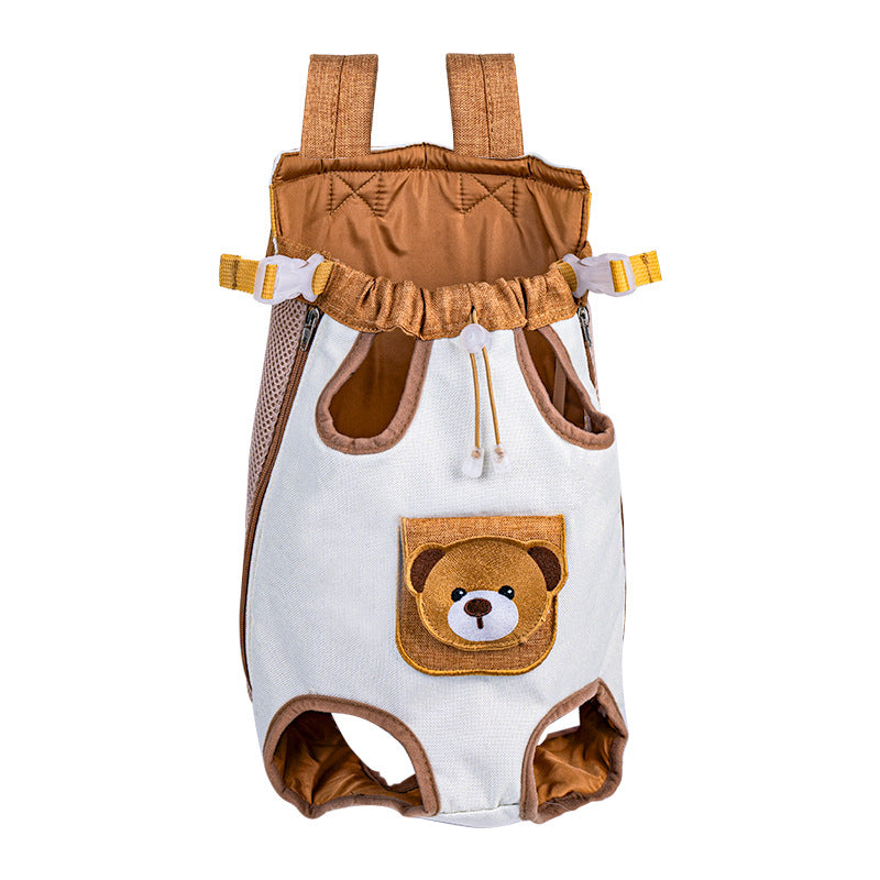 Double-Shoulder Dog Carrier Backpack with Chest Strap — Outdoor Pet Bag