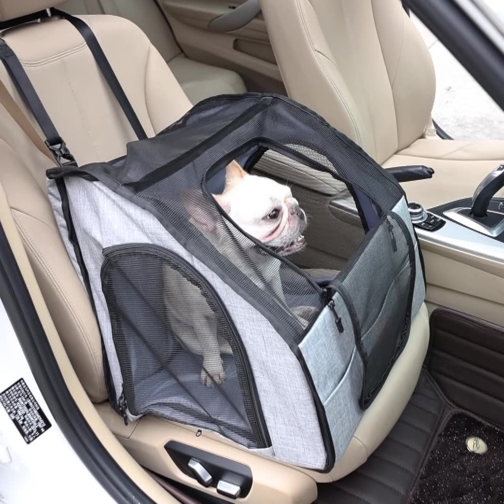 Portable Dog Travel Crate & Nest — Foldable Polyester Carrier for Car & On-the-Go