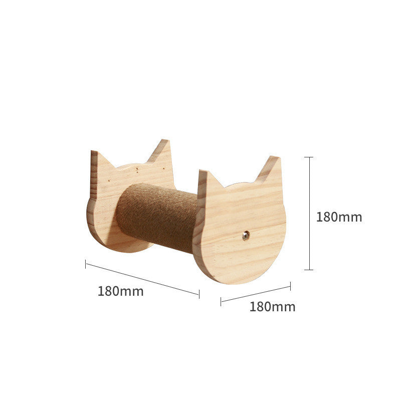 Modular Wall-Mounted Cat Climbing Frame — Solid Wood Platforms, Steps & Perches
