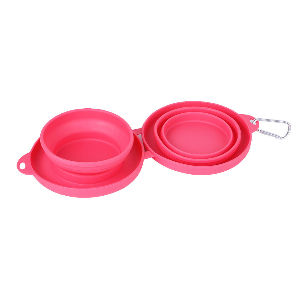Collapsible Double Pet Bowl with Non-Slip Silicone Mat — Travel-Ready for Dogs & Cats