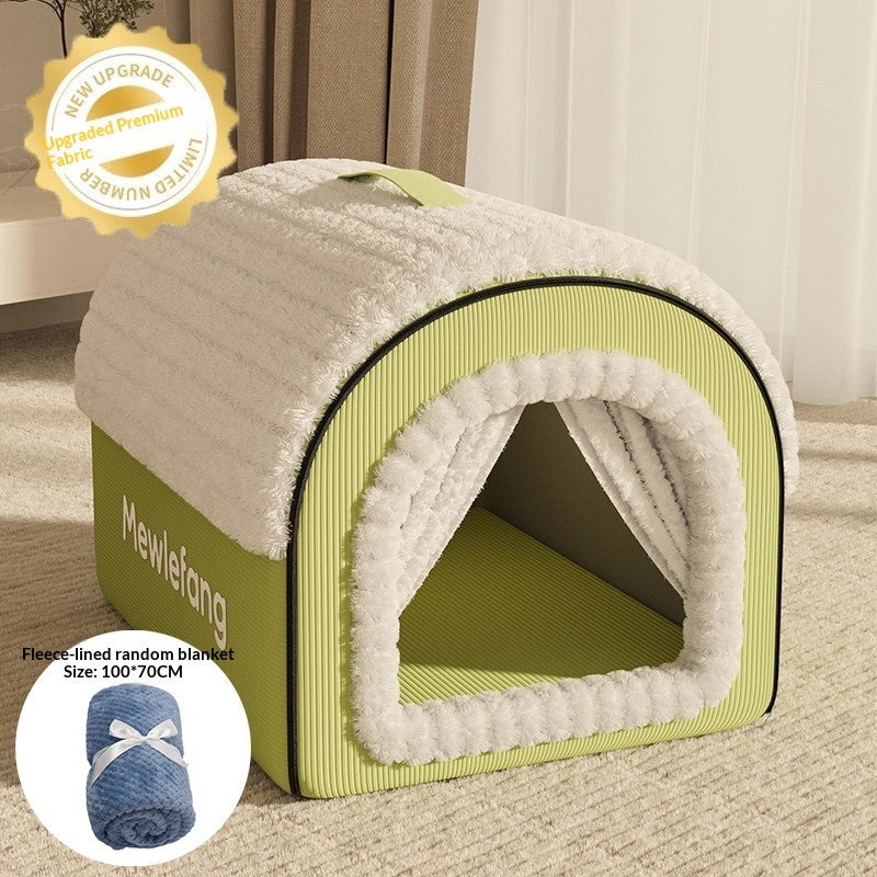 Enclosed Pet Bed — Four-Season Cozy Cave for Cats & Small Dogs