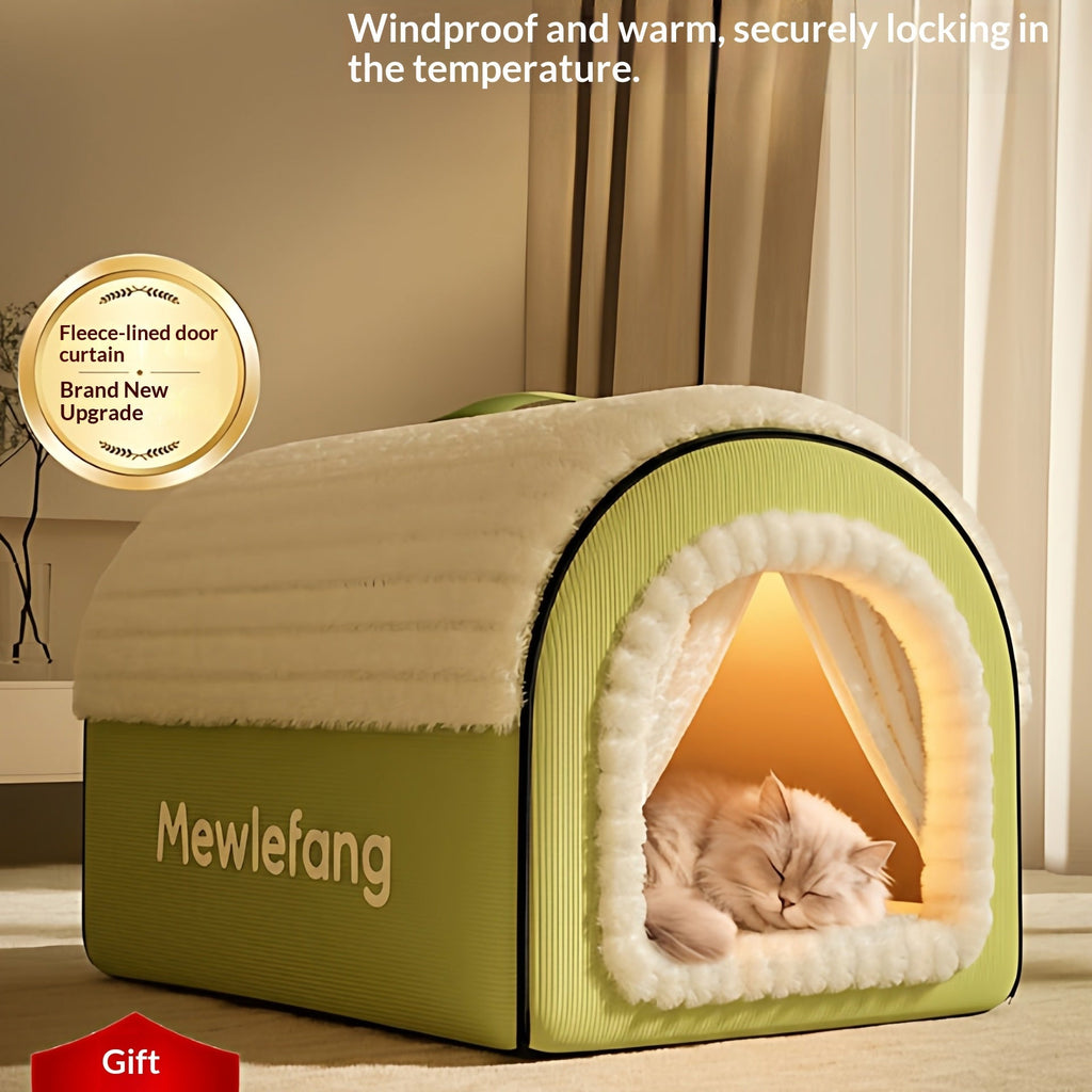 Enclosed Pet Bed — Four-Season Cozy Cave for Cats & Small Dogs