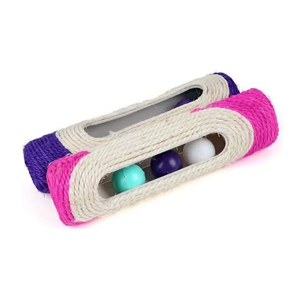 Rolling Sisal Cat Scratching Post with 3 Interactive Balls