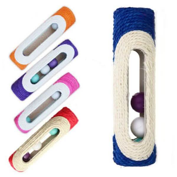 Rolling Sisal Cat Scratching Post with 3 Interactive Balls