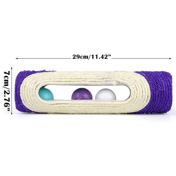 Rolling Sisal Cat Scratching Post with 3 Interactive Balls