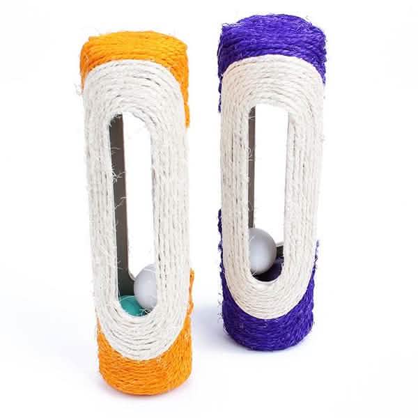 Rolling Sisal Cat Scratching Post with 3 Interactive Balls